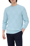Bugatchi Jacquard Check Merino Wool Sweater In Ice