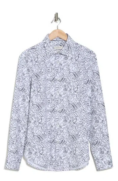 Bugatchi James Long Sleeve Stretch Cotton Button-up Shirt In White
