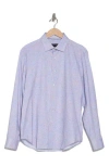 Bugatchi James Ooohcotton® Marble Print Button-up Shirt In Magenta