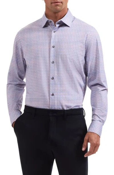 Bugatchi James Ooohcotton® Abstract Check Button-up Shirt In Purple