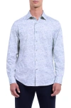 Bugatchi James Ooohcotton® Abstract Print Button-up Shirt In Blue
