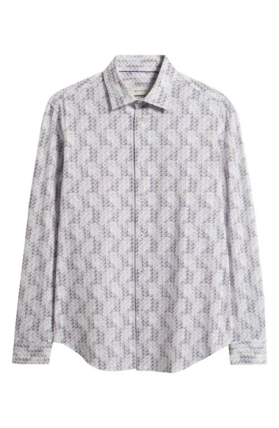 Bugatchi James Ooohcotton® Abstract Print Button-up Shirt In Neutral