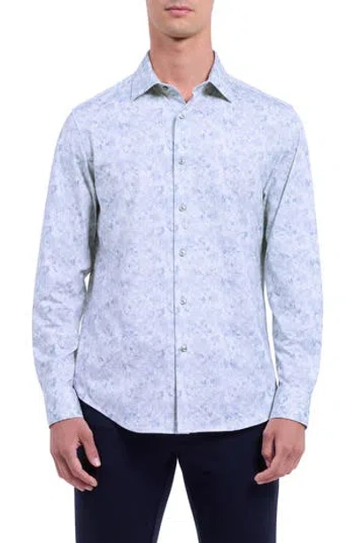 Bugatchi James Ooohcotton® Abstract Print Button-up Shirt In Platinum