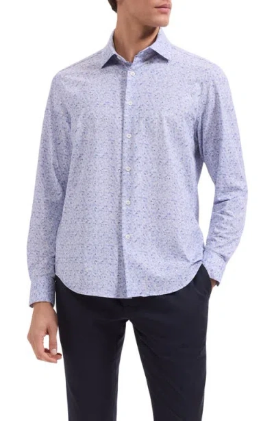 Bugatchi James Ooohcotton® Abstract Print Twill Button-up Shirt In Purple