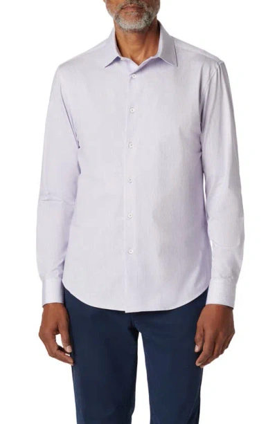 Bugatchi James Ooohcotton® Chambray Print Button-up Shirt In Lavender
