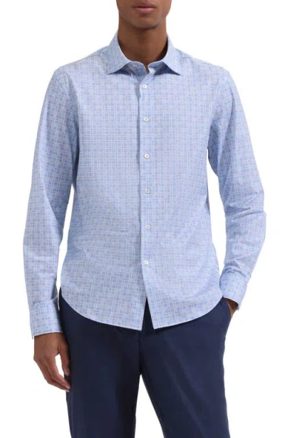 Bugatchi James Ooohcotton® Check Print Button-up Shirt In Blue
