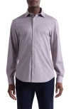 Bugatchi James Ooohcotton® Diamond Geo Button-up Shirt In Purple