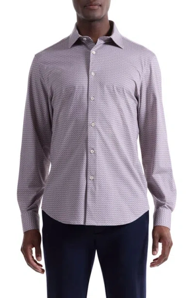 Bugatchi James Ooohcotton® Diamond Geo Button-up Shirt In Purple