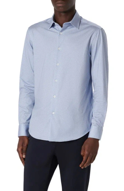 Bugatchi James Ooohcotton® Diamond Print Button-up Shirt In Air Blue