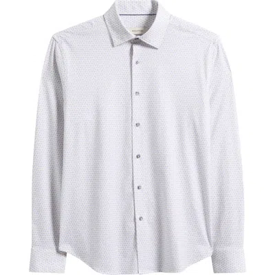Bugatchi James Ooohcotton® Dot Print Button-up Shirt In White