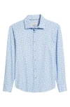 Bugatchi James Ooohcotton® Feather Print Button-up Shirt In Air Blue