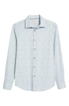 Bugatchi James Ooohcotton® Feather Print Button-up Shirt In Mint