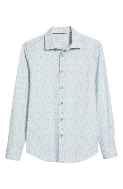 Bugatchi James Ooohcotton® Feather Print Button-up Shirt In Mint