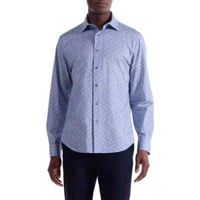 Bugatchi James Ooohcotton® Floral Button-up Shirt In Blue