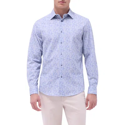 Bugatchi James Ooohcotton® Floral Button-up Shirt In Cobalt