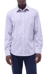 Bugatchi James Ooohcotton® Floral Button-up Shirt In Dusty Pink