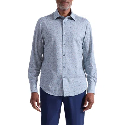 Bugatchi James Ooohcotton® Floral Button-up Shirt In Green