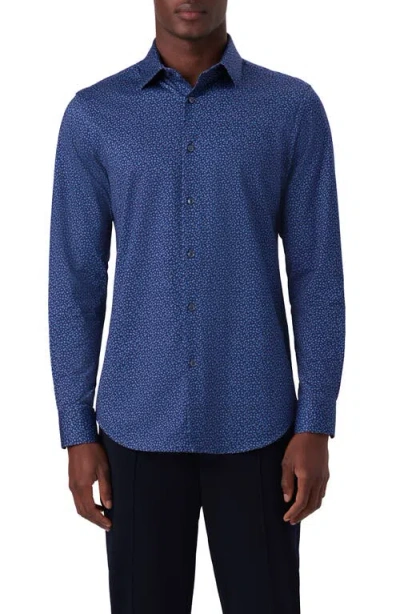 Bugatchi James Ooohcotton® Floral Button-up Shirt In Blue