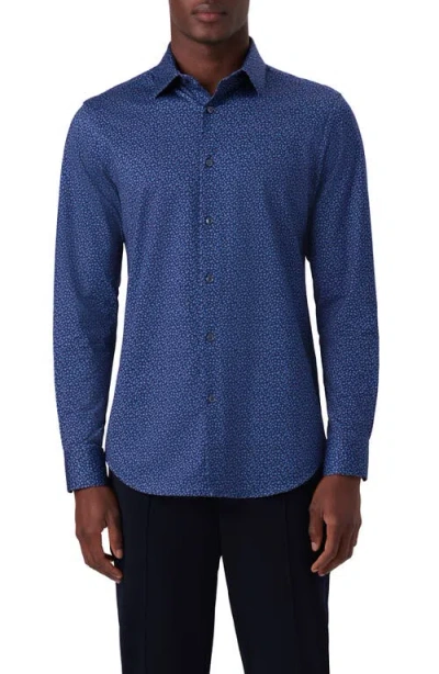 Bugatchi James Ooohcotton® Floral Button-up Shirt In Navy