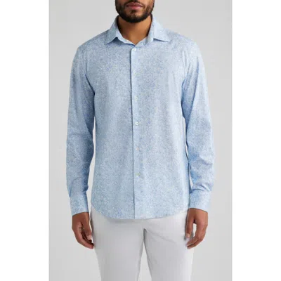Bugatchi James Ooohcotton® Floral Button-up Shirt In Blue