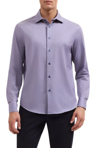Bugatchi James Ooohcotton® Floral Button-up Shirt In Blue