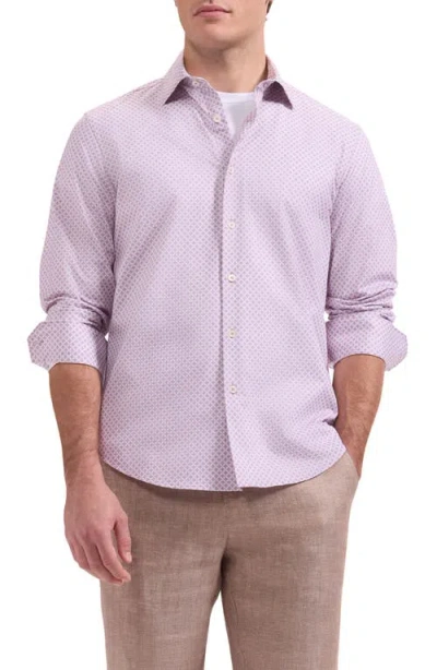 Bugatchi James Ooohcotton® Floral Print Button-up Shirt In Purple