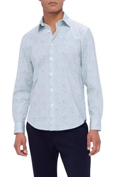 Bugatchi James Ooohcotton® Floral Print Button-up Shirt In Sage