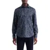Bugatchi James Ooohcotton® Floral Stripe Button-up Shirt In Blue