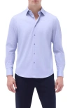 Bugatchi James Ooohcotton® Geo Print Button-up Shirt In Air Blue