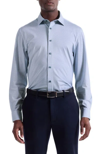 Bugatchi James Ooohcotton® Geo Print Button-up Shirt In Blue