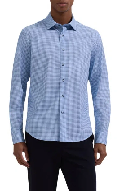 Bugatchi James Ooohcotton® Geo Print Button-up Shirt In Blue