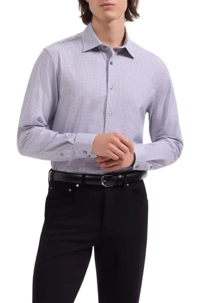 Bugatchi James Ooohcotton® Geo Print Button-up Shirt In Blue