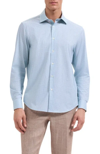 Bugatchi James Ooohcotton® Geo Print Button-up Shirt In Blue