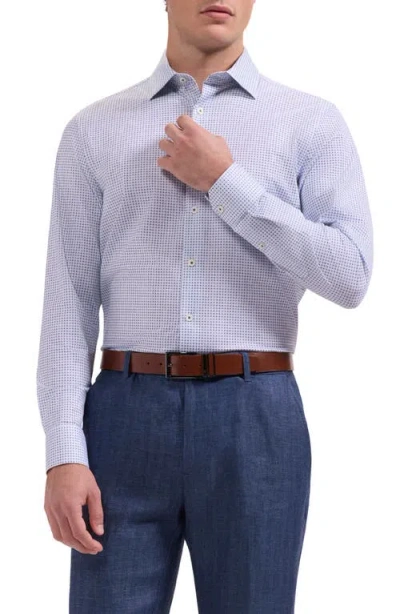 Bugatchi James Ooohcotton® Geo Print Button-up Shirt In Blue