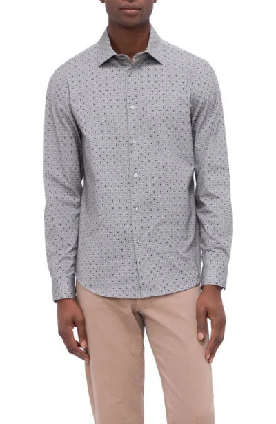 Bugatchi James Ooohcotton® Geo Print Button-up Shirt In Khaki