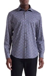 Bugatchi James Ooohcotton® Geo Print Button-up Shirt In Multi