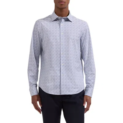 Bugatchi James Ooohcotton® Geo Print Button-up Shirt In Nude
