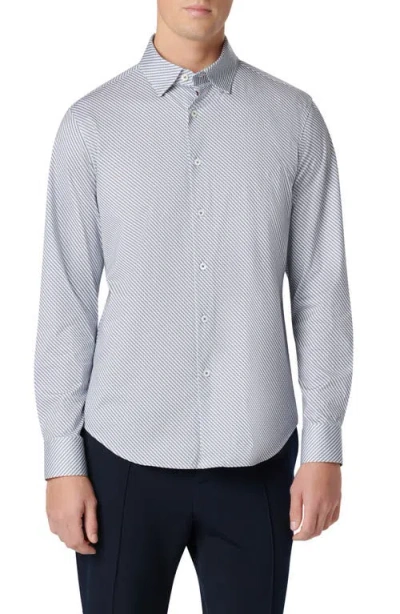 Bugatchi James Ooohcotton® Geo Print Button-up Shirt In Riviera