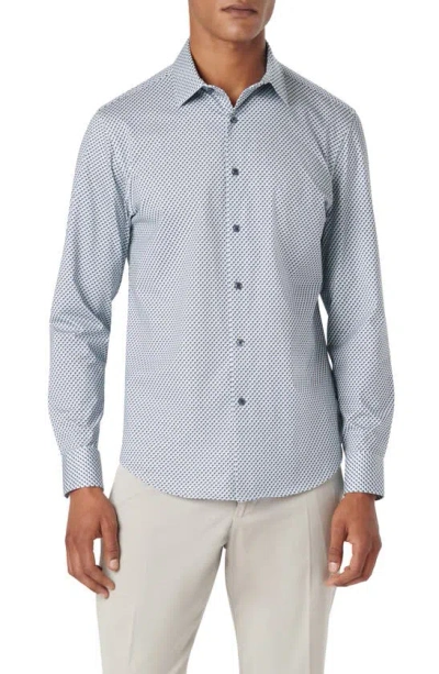Bugatchi James Ooohcotton® Geo Print Button-up Shirt In Turquoise