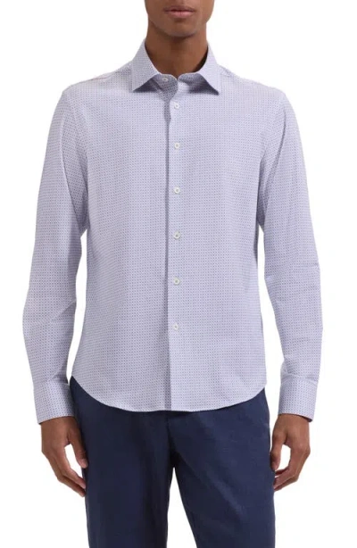 Bugatchi James Ooohcotton® Geo Print Button-up Shirt In White