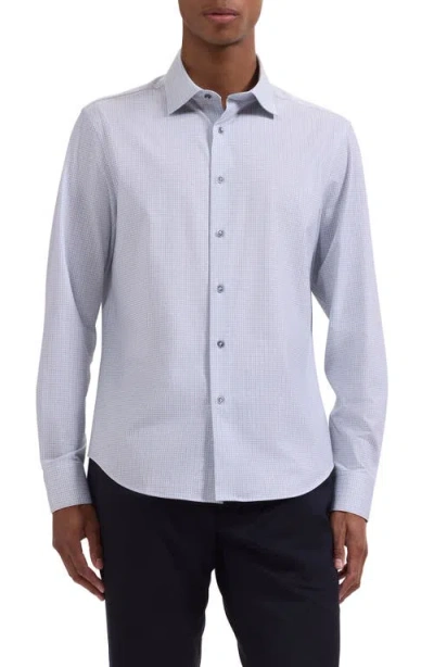 Bugatchi James Ooohcotton® Geo Print Button-up Shirt In White