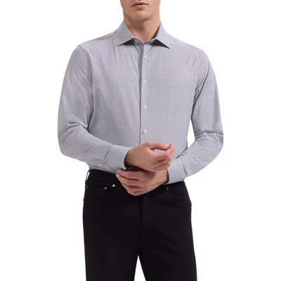Bugatchi James Ooohcotton® Geo Print Button-up Shirt In Gray