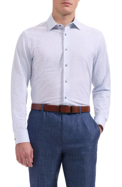 Bugatchi James Ooohcotton® Geo Print Button-up Shirt In White
