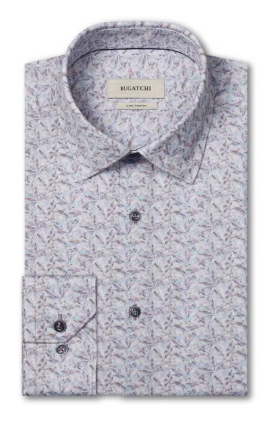 Bugatchi James Ooohcotton® Geo Print Button-up Shirt In Gray