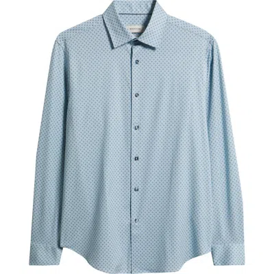 Bugatchi James Ooohcotton® Geo Print Button-up Shirt In Green