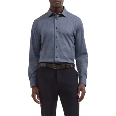 Bugatchi James Ooohcotton® Geo Print Button-up Shirt In Black
