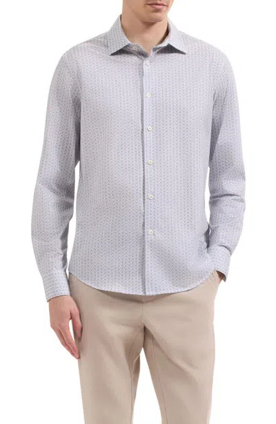 Bugatchi James Ooohcotton® Geo Print Button-up Shirt In Gray