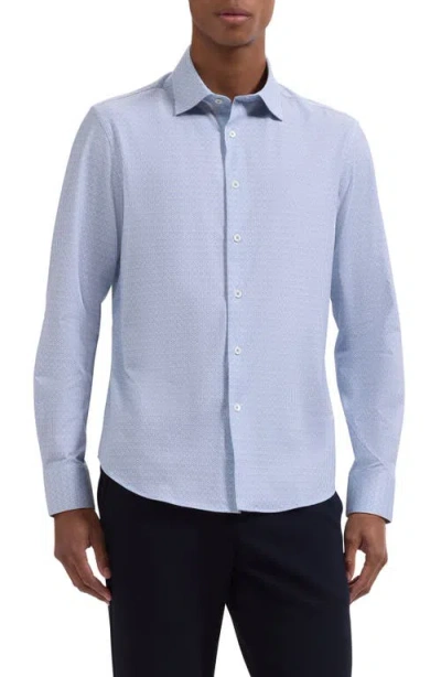 Bugatchi James Ooohcotton® Geo Stripe Button-up Shirt In Blue