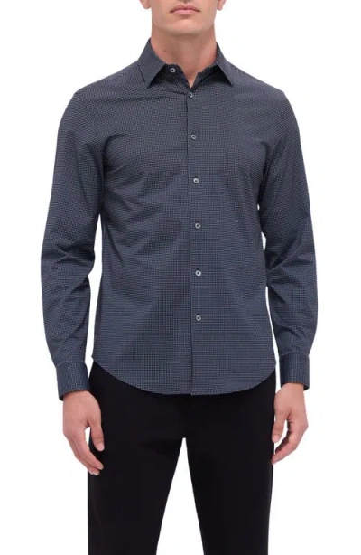 Bugatchi James Ooohcotton® Geometric Print Button-up Shirt In Black