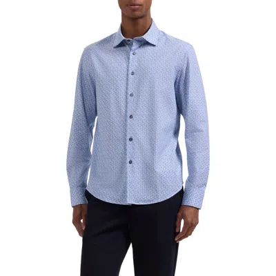 Bugatchi James Ooohcotton® Geometric Print Button-up Shirt In Blue